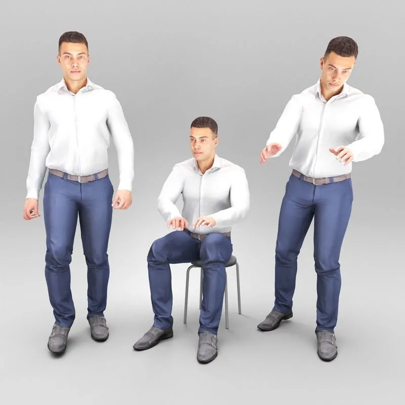 PBR Game 3D Models – Business man 390