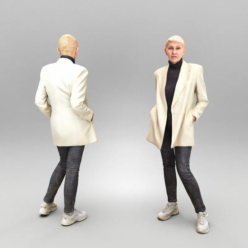 PBR Game 3D Models – Business woman with short hair 382