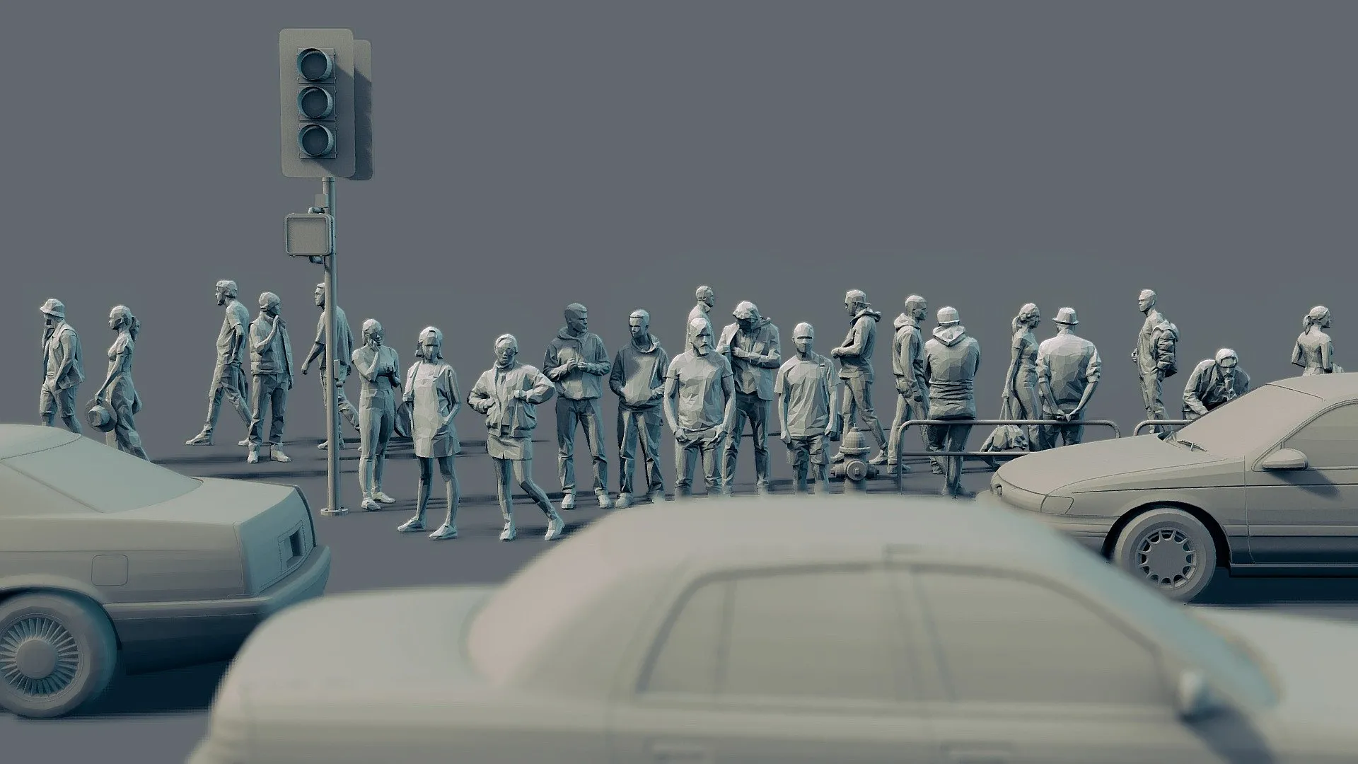 PBR Game 3D Models – Busy Street