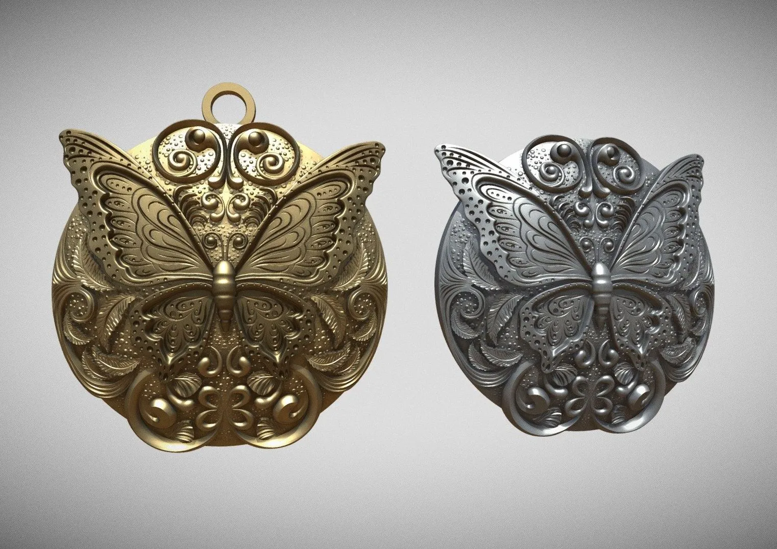 PBR Game 3D Models – Butterfly Medallion