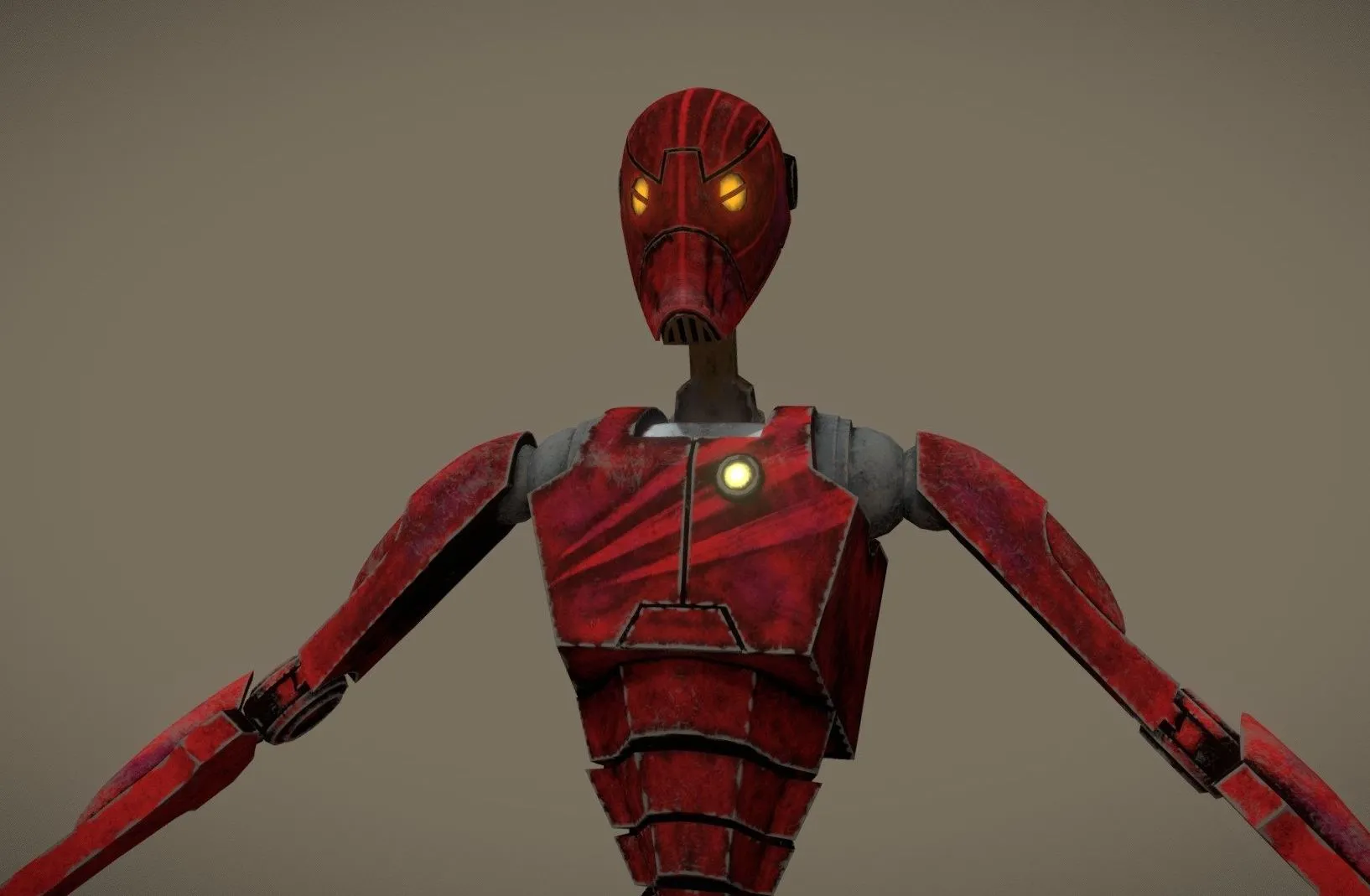 PBR Game 3D Models – Bx Commando Droid Red Bad Batch Fanart Rig