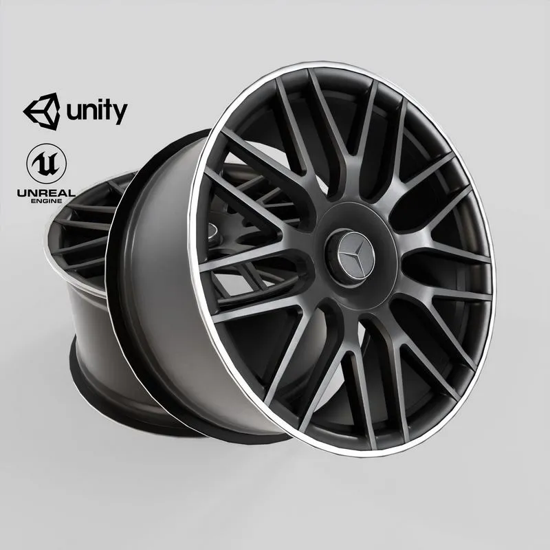 PBR Game 3D Models – Car Rim Wheel Mercedes-benz c63 AMG 19 inch