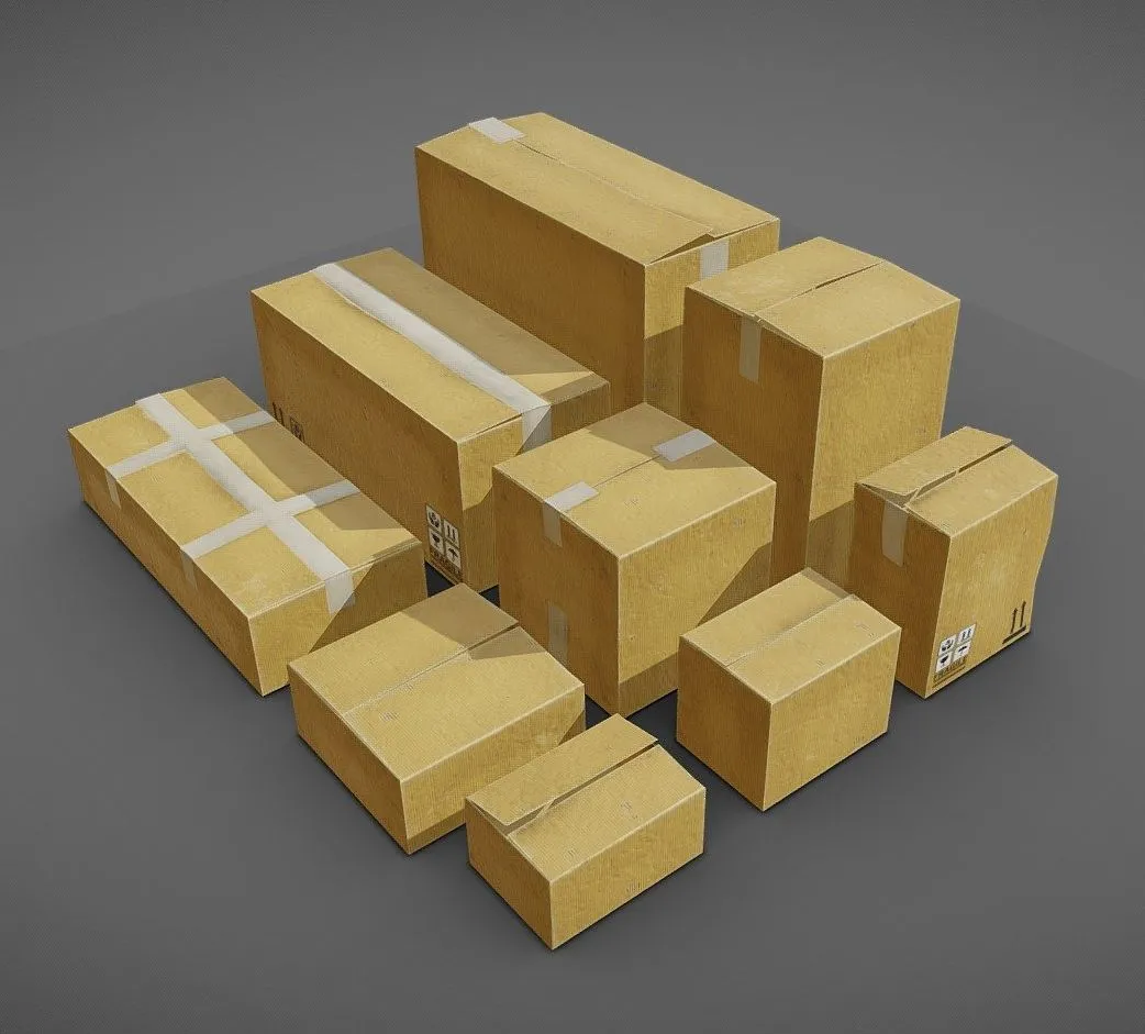 PBR Game 3D Models – Card Board Box