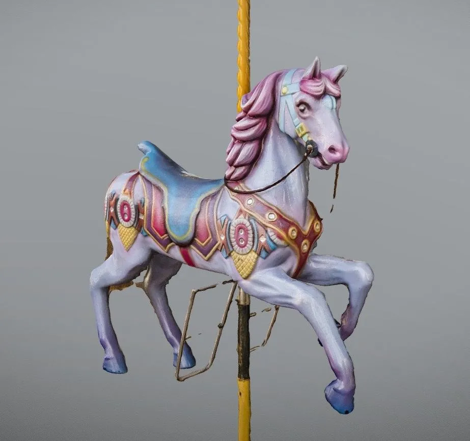 PBR Game 3D Models – Carousel Horsecaballo Carrusel Photogrammetry