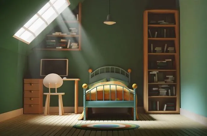 PBR Game 3D Models – CARTOON BEDROOM 002 Low-poly