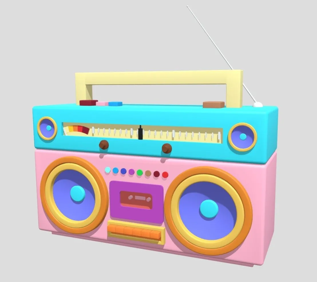 PBR Game 3D Models – Cartoon Boombox