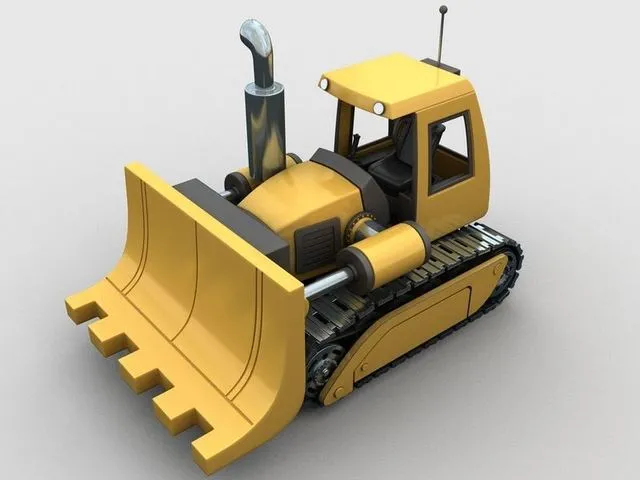 PBR Game 3D Models – Cartoon bulldozer