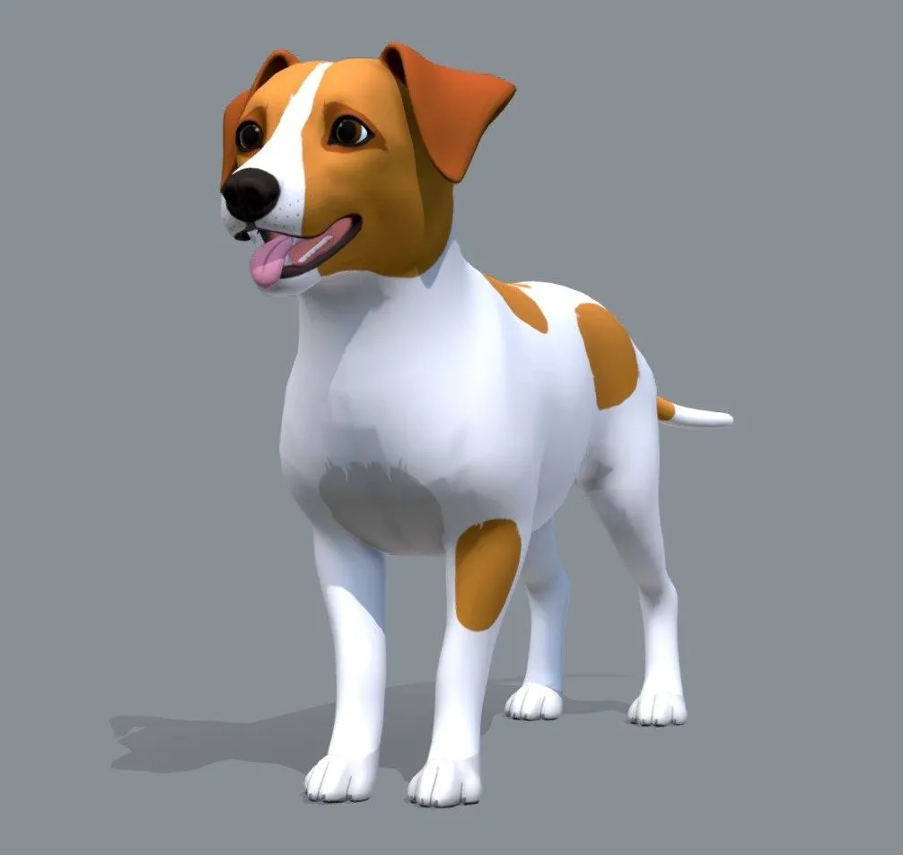 PBR Game 3D Models – Cartoon Dog Jack Russell Terrier