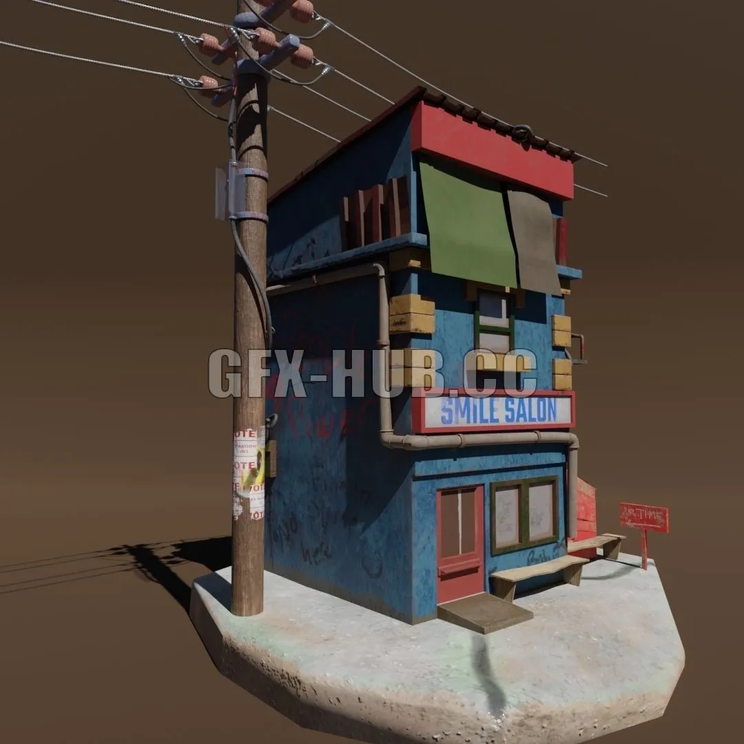 PBR Game 3D Models – Cartoon Ghetto Flat