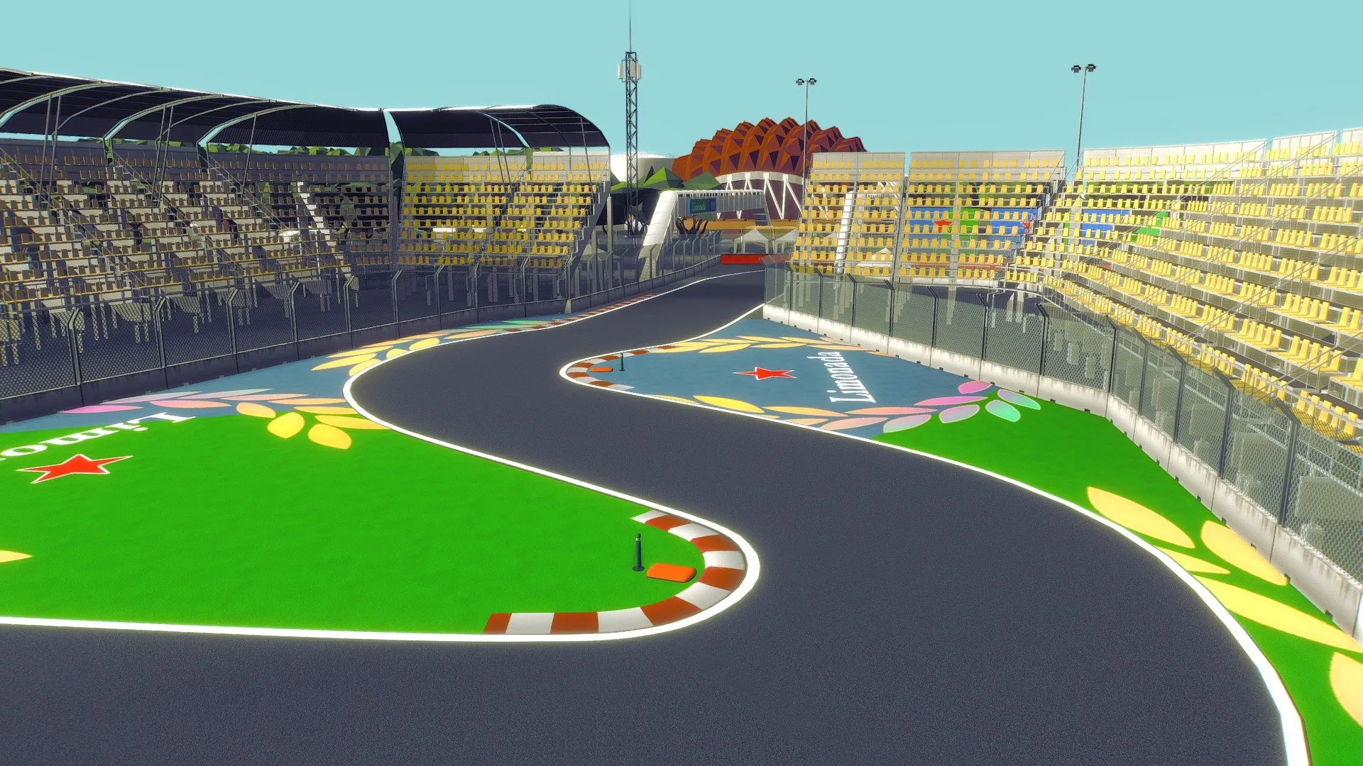 PBR Game 3D Models – Cartoon Race Track Mexico