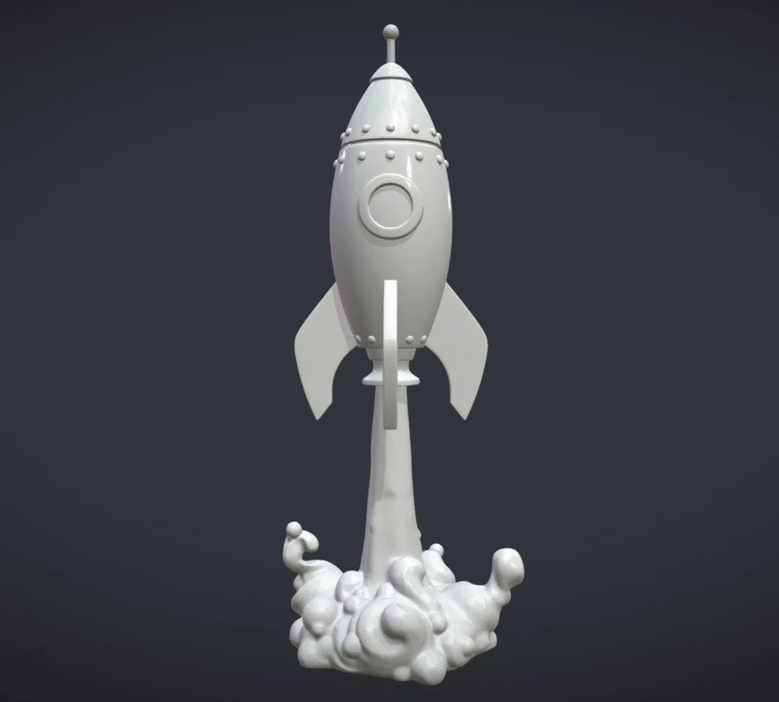 PBR Game 3D Models – Cartoon Rocket