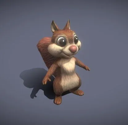 PBR Game 3D Models – Cartoon Squirrel 3D Model