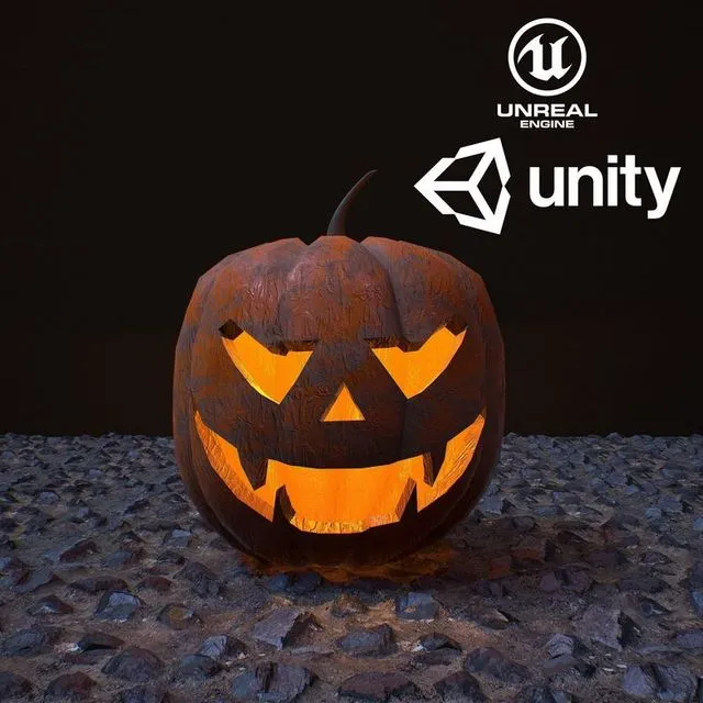 PBR Game 3D Models – Carved Halloween pumpkin vol 3