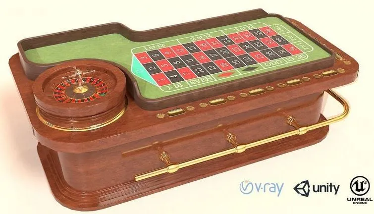 PBR Game 3D Models – Casino Roulette Game Table