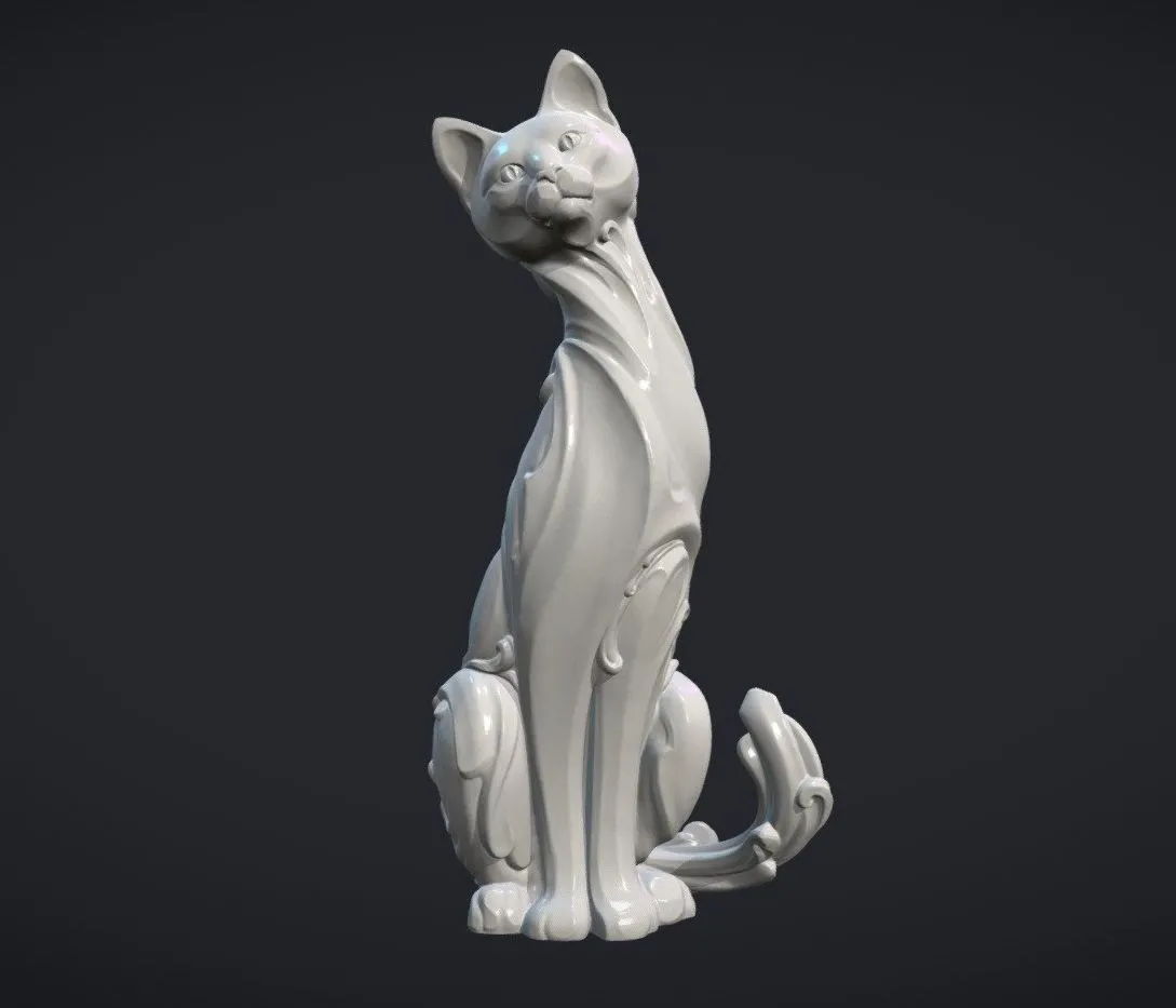 PBR Game 3D Models – Cat Figurine