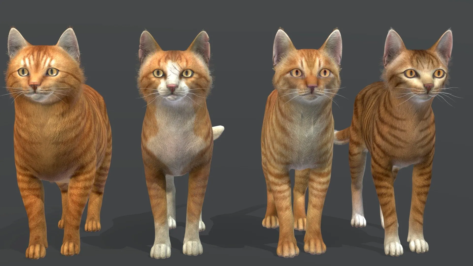 PBR Game 3D Models – Cats Pack 1