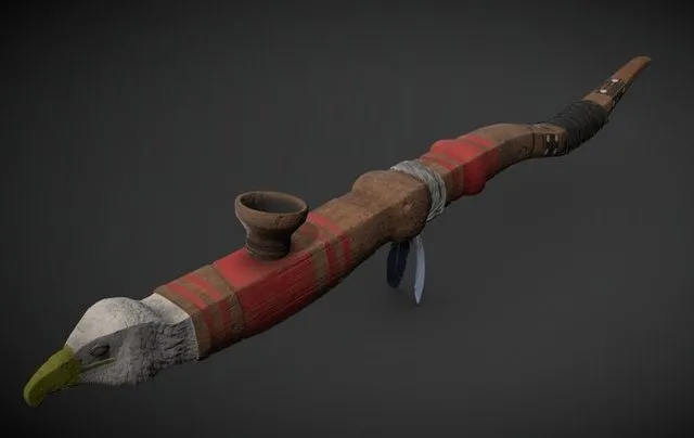 PBR Game 3D Models – Ceremonial Peace Pipe