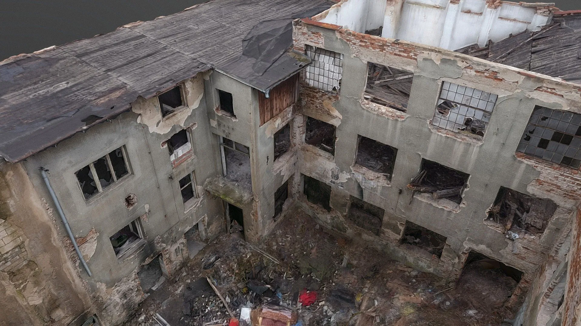 PBR Game 3D Models – Ceska Beseda Ruined Houses