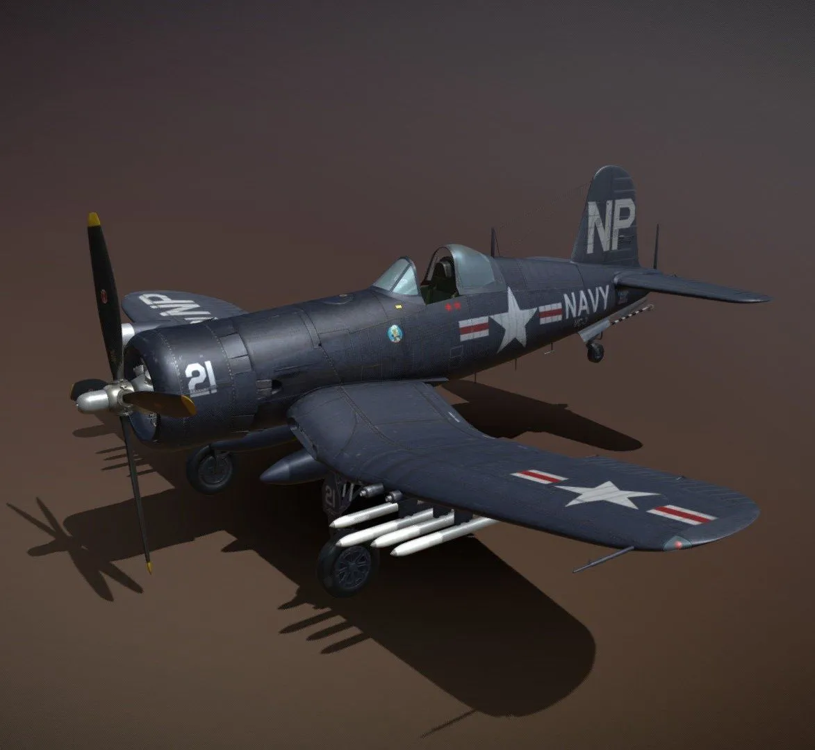 PBR Game 3D Models – Change Vought F4u 5N Corsair