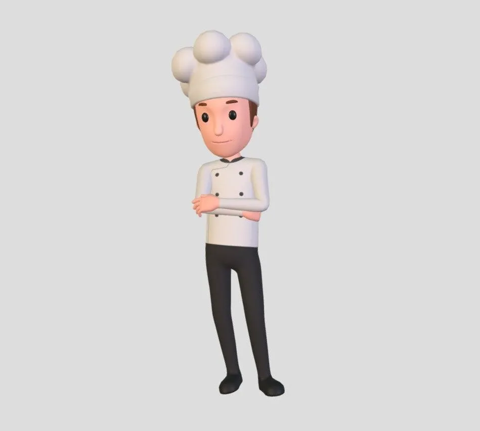 PBR Game 3D Models – Character120 Rigged Chef