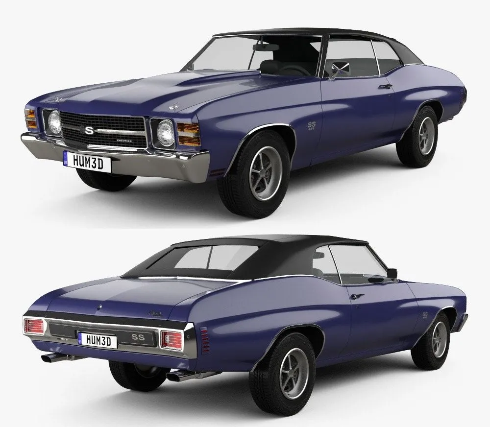 PBR Game 3D Models – Chevrolet Chevelle SS 454 LS5 convertible 1971