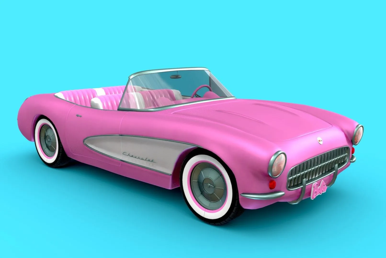 PBR Game 3D Models – Chevrolet Corvette 1956 Barbie Car