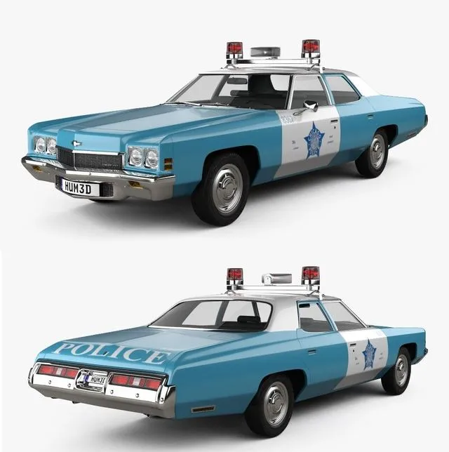 PBR Game 3D Models – Chevrolet Impala Police 1972