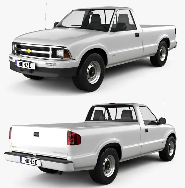 PBR Game 3D Models – Chevrolet S10 Single Cab Long Bed 1994