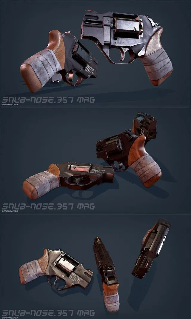 PBR Game 3D Models – CHIAPPA SNUB -NOSE 357 MAG