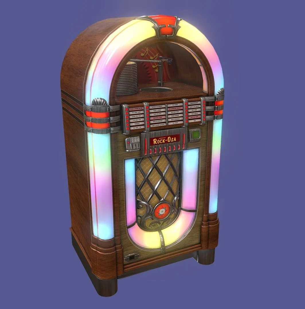 PBR Game 3D Models – Classic Wooden Rockola Or Jukebox