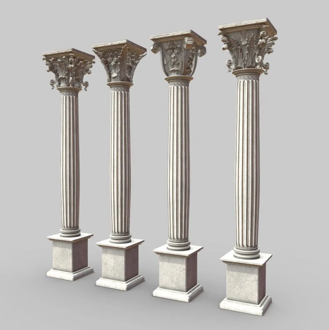 PBR Game 3D Models – Classical Pillars V2