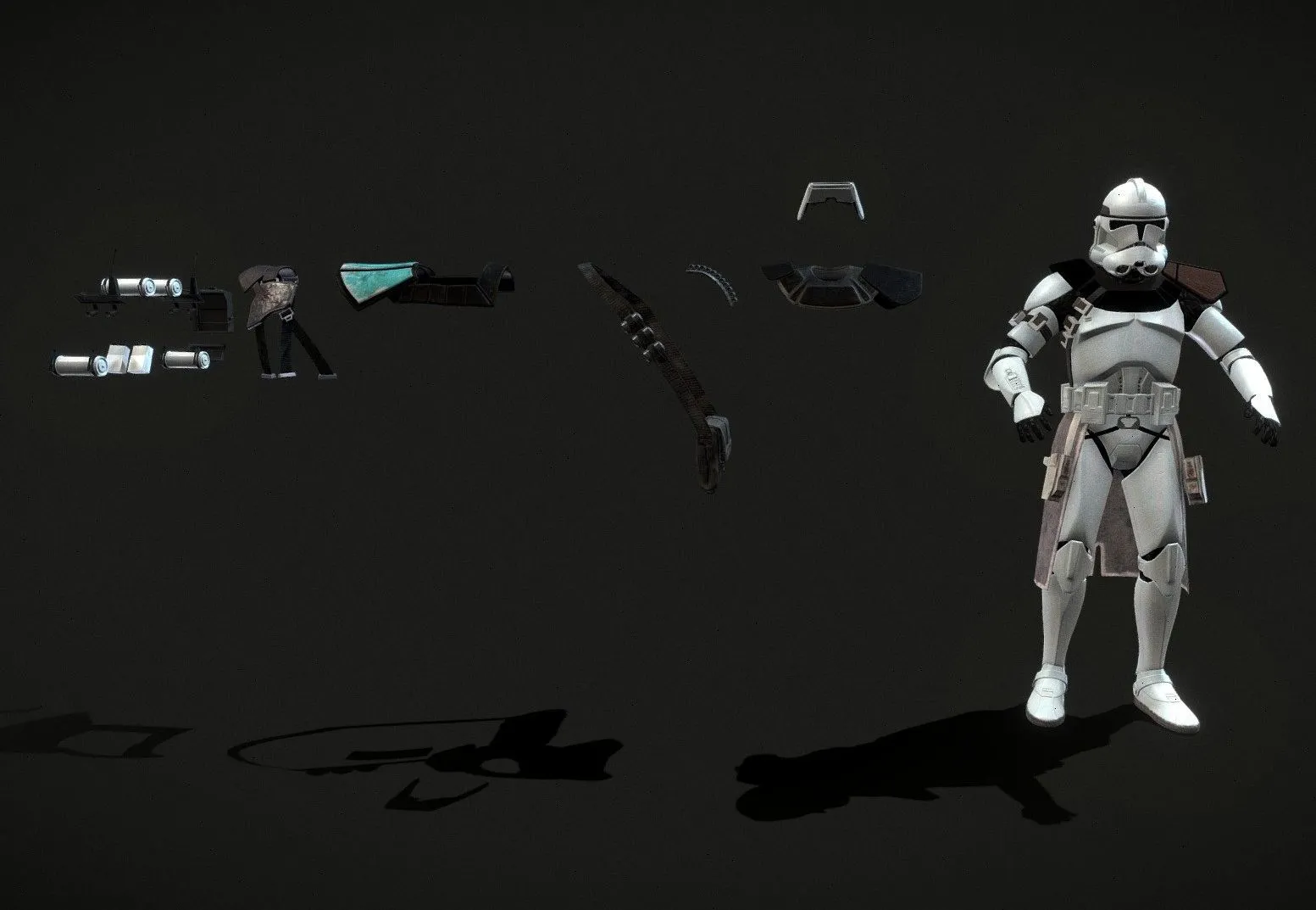 PBR Game 3D Models – Clear Standard Clone Trooper