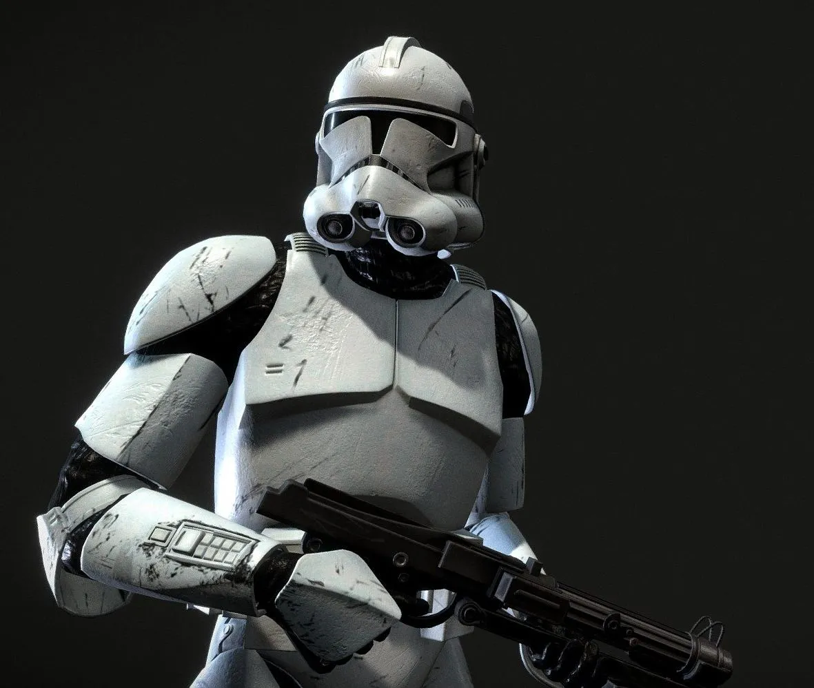 PBR Game 3D Models – Clone Trooper Phase 2 Standard
