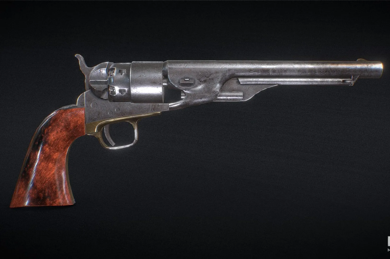 PBR Game 3D Models – Colt Army Model 1860 Revolver