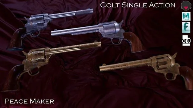 PBR Game 3D Models – Colt Single Action peace maker