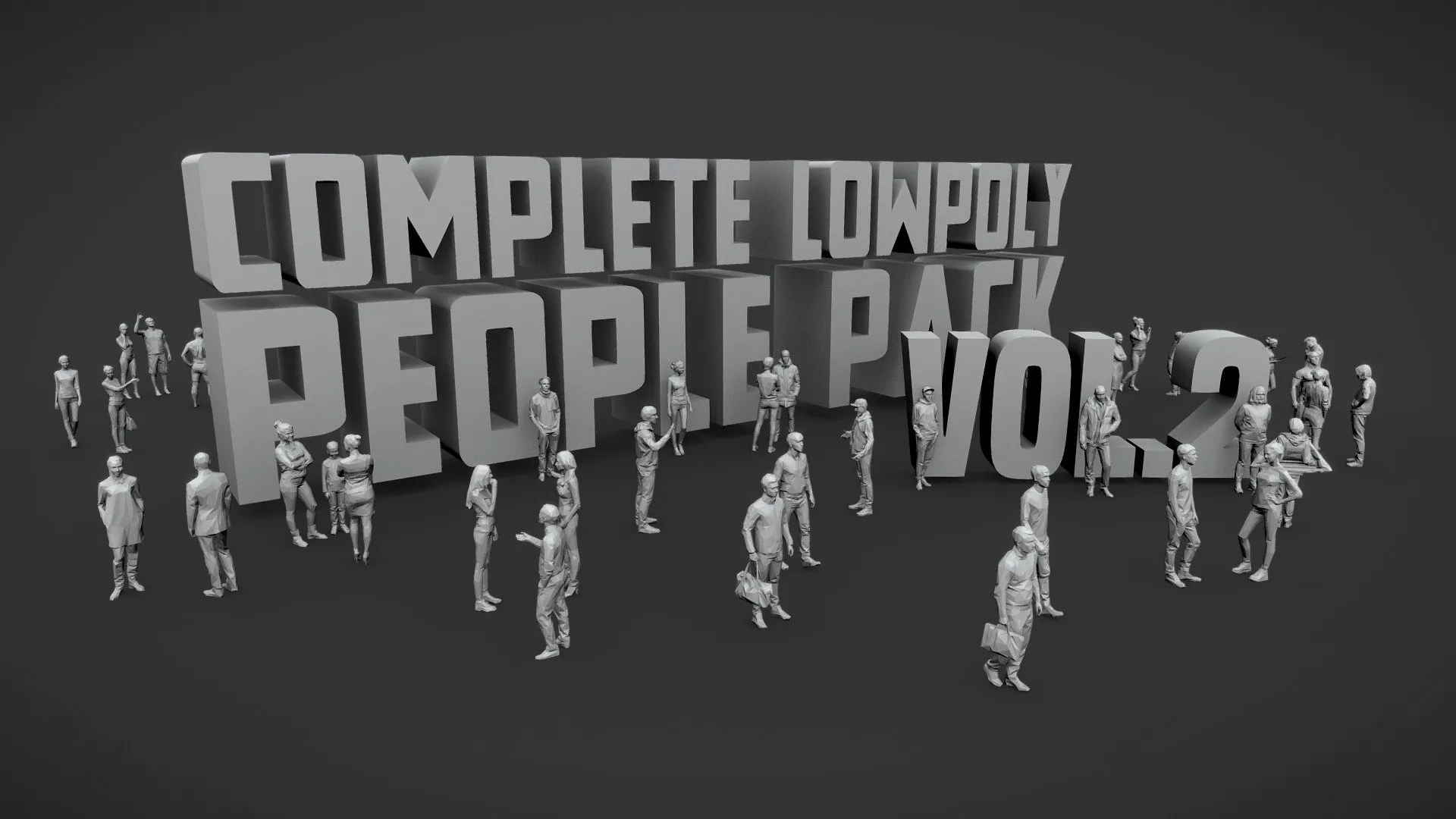 PBR Game 3D Models – Complete Lowpoly People Pack Vol2