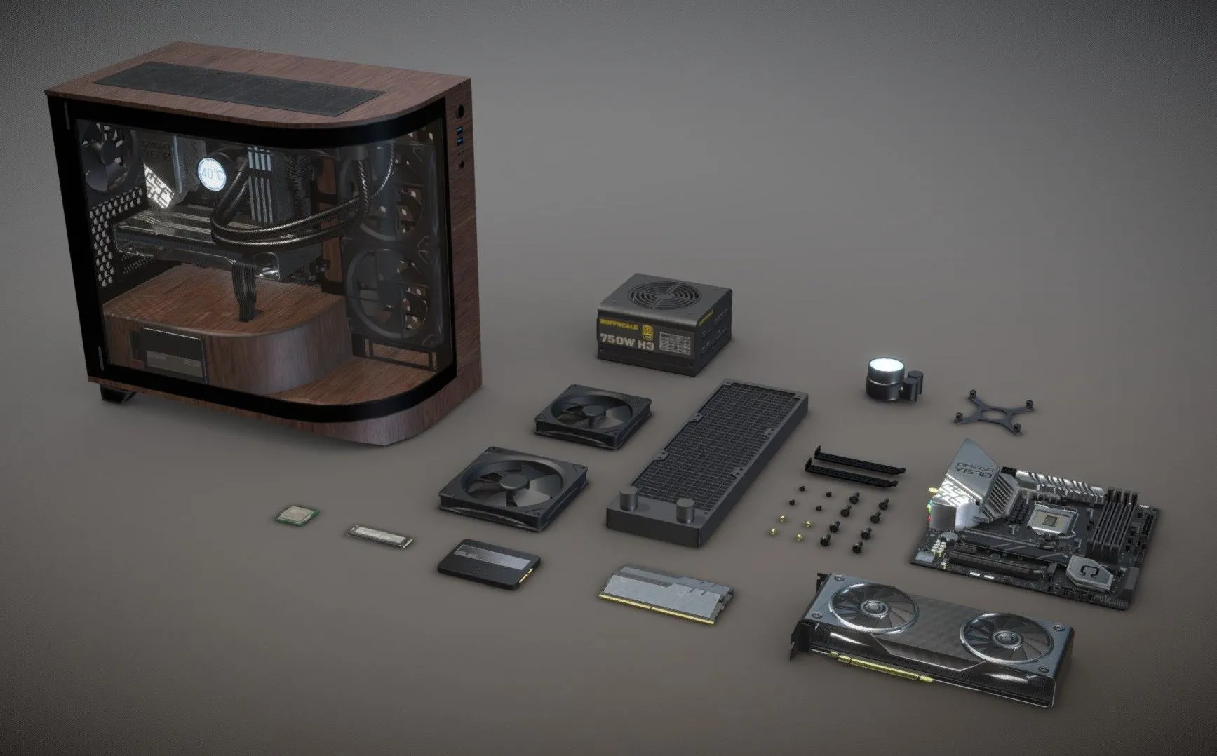 PBR Game 3D Models – Computer Parts Built Pc