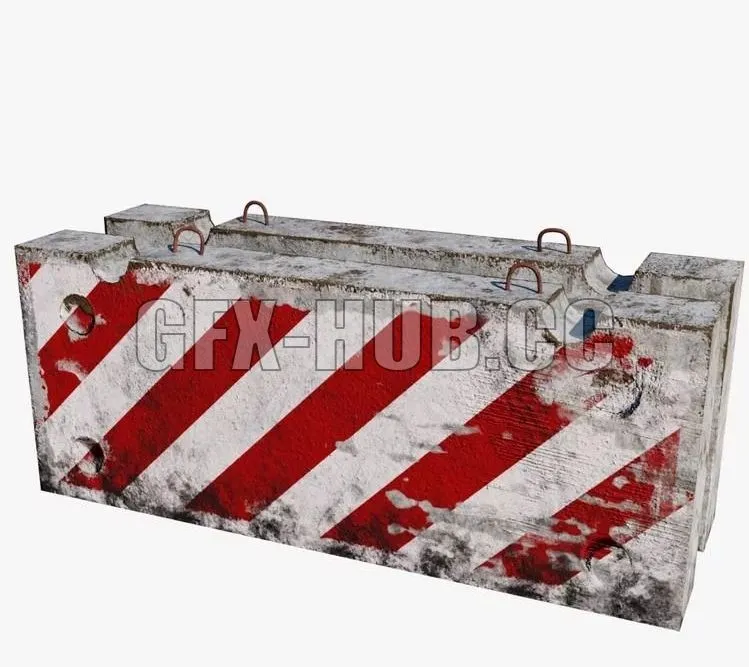 PBR Game 3D Models – Concrete barrier