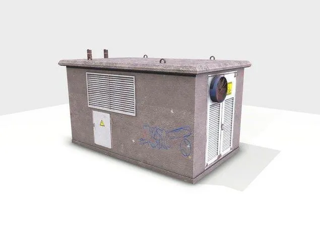 PBR Game 3D Models – Concrete Electrical Transformer