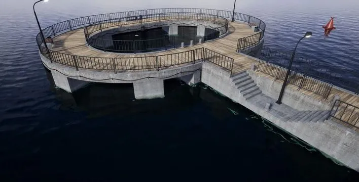 PBR Game 3D Models – Concrete pier and bridge