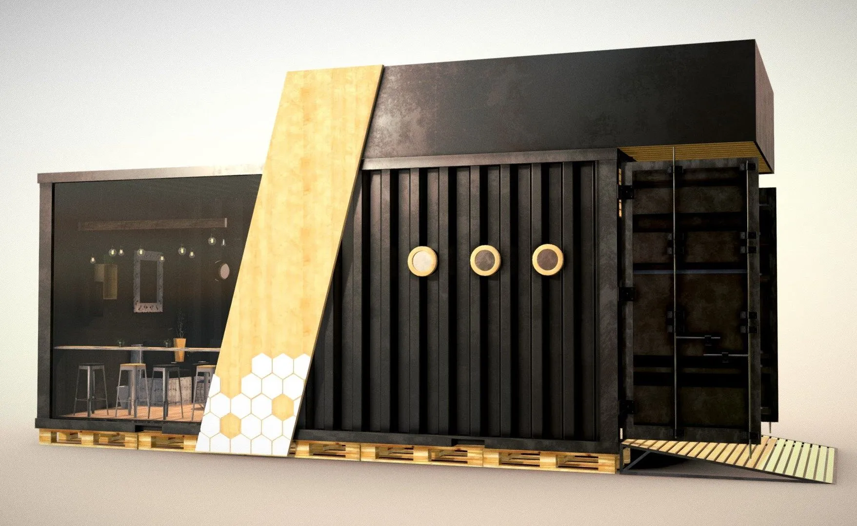 PBR Game 3D Models – Container Industrial Interior Concept Cargo