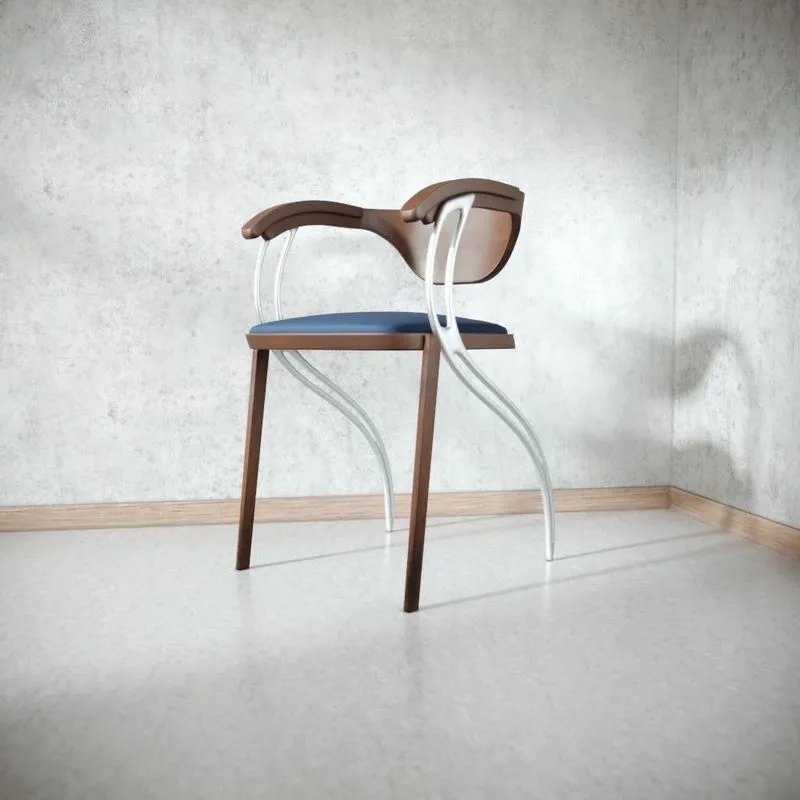 PBR Game 3D Models – Contemporary Wooden Glass Chair