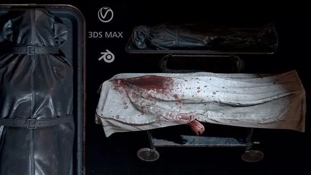 PBR Game 3D Models – Corpses morgue Bodybags