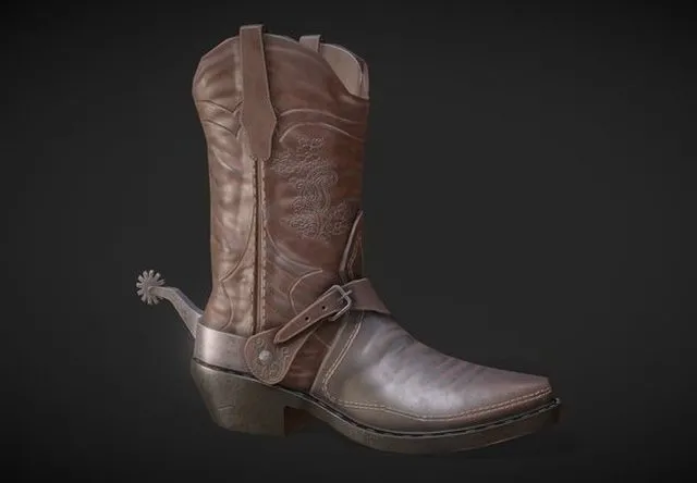 PBR Game 3D Models – Cowboy Boot