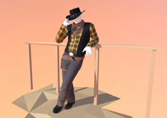 PBR Game 3D Models – Cowboy Outfit