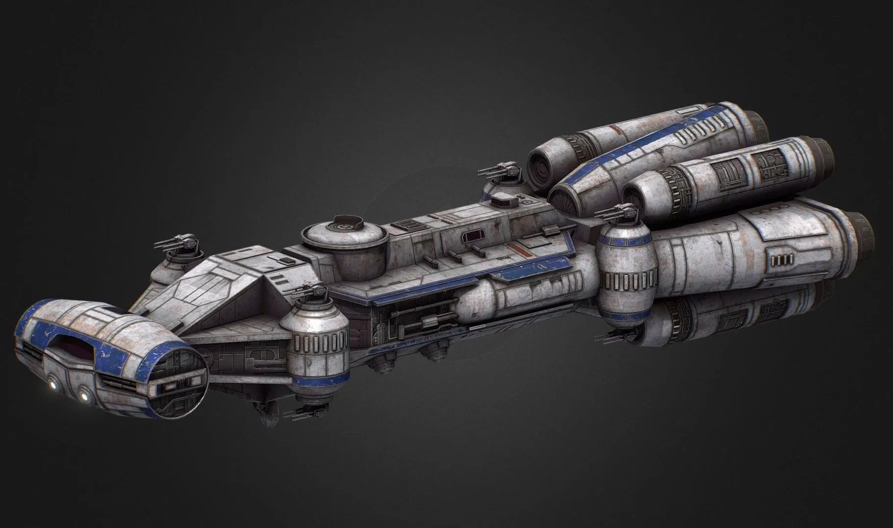 PBR Game 3D Models – Cr 120 Bowbreaker Corvette Commission