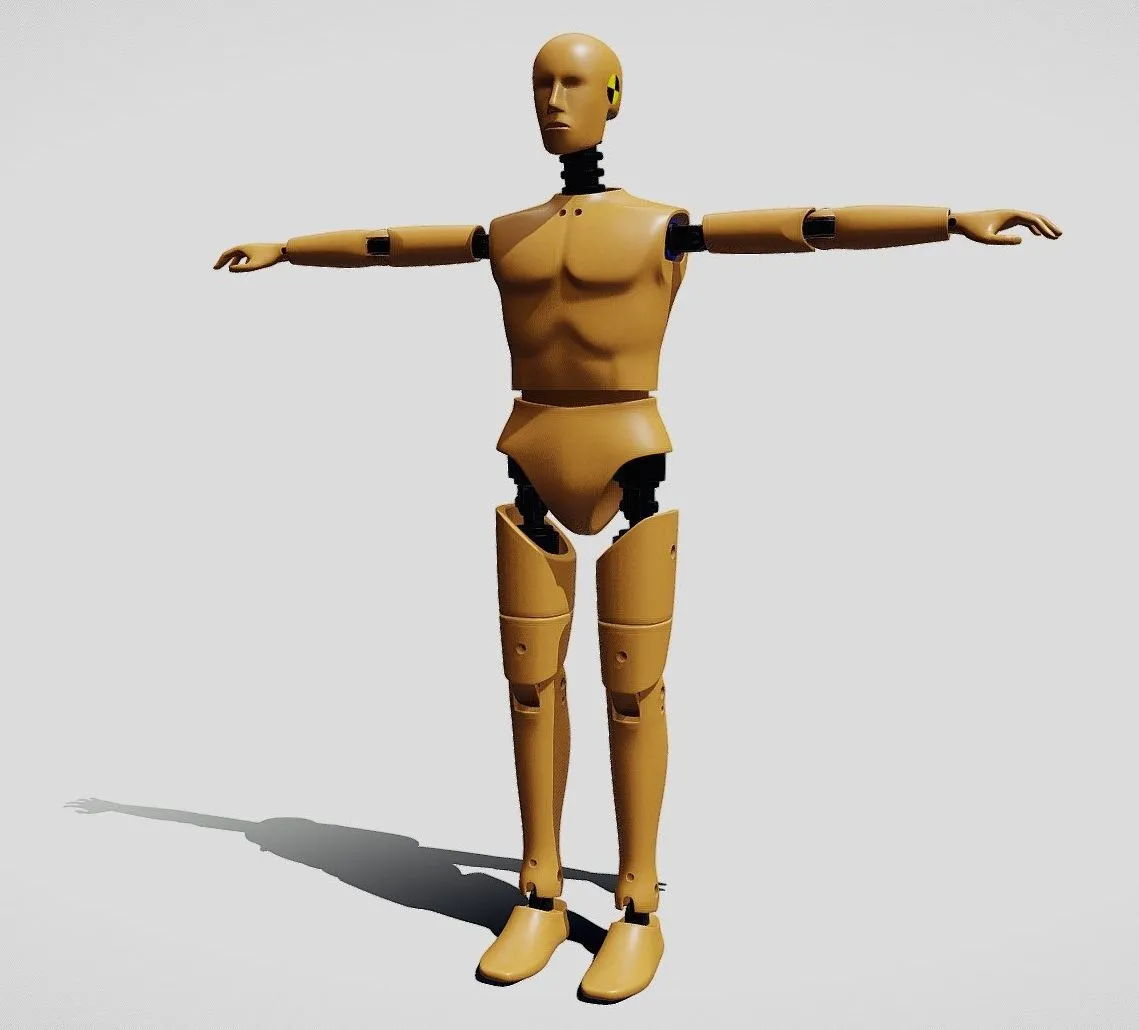 PBR Game 3D Models – Crash Test Dummy Standing