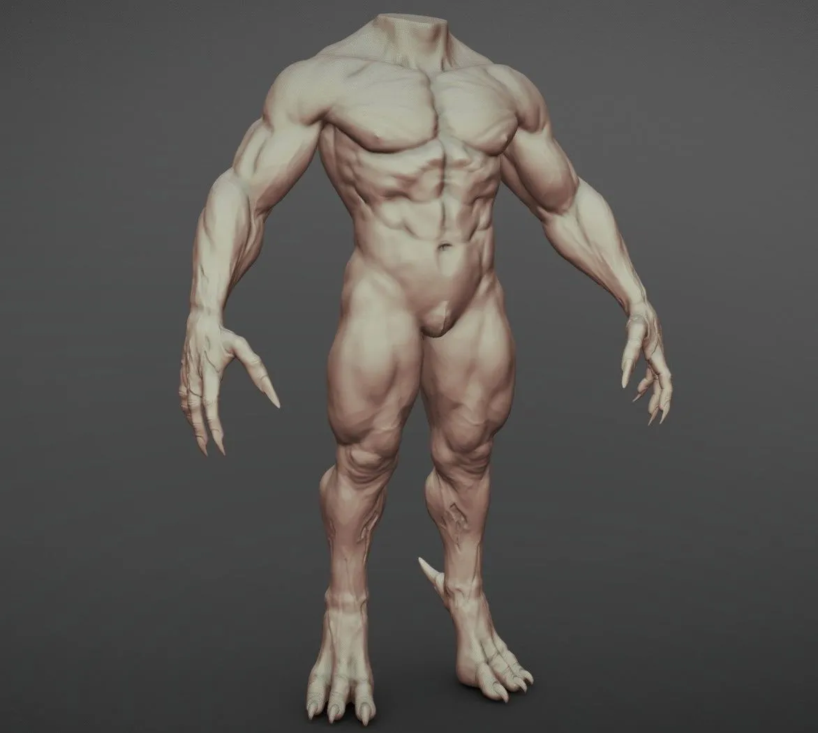 PBR Game 3D Models – Creature Body Sculpt 19
