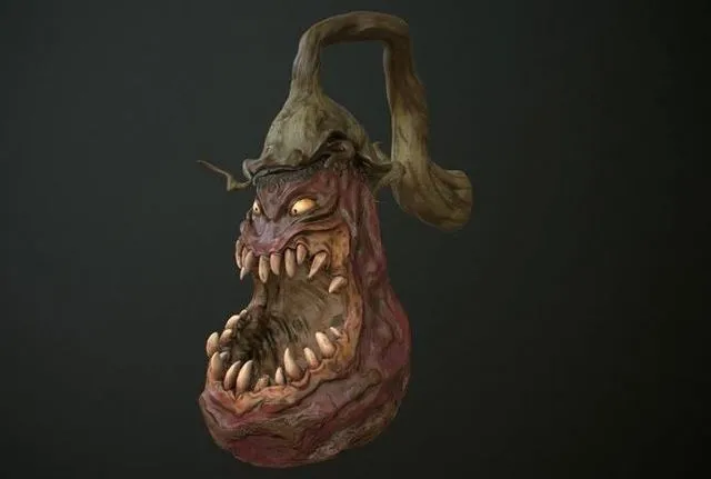 PBR Game 3D Models – Creepy Eggplant Monster