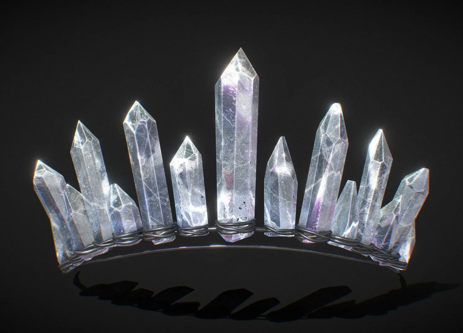 PBR Game 3D Models – Crystal Crown Tiara Diadem Low Poly